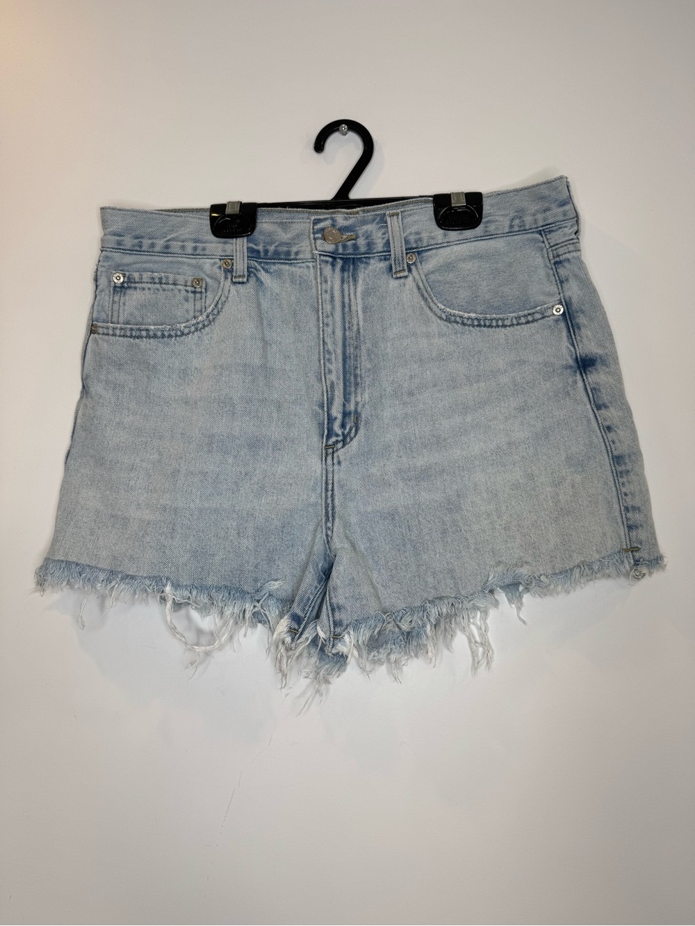 Pistola Light Blue Frayed Hem Denim Shorts sz 30